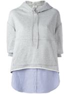3.1 Phillip Lim Layered Hoodie - Grey