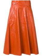 Bottega Veneta Pleated A-line Skirt - Orange