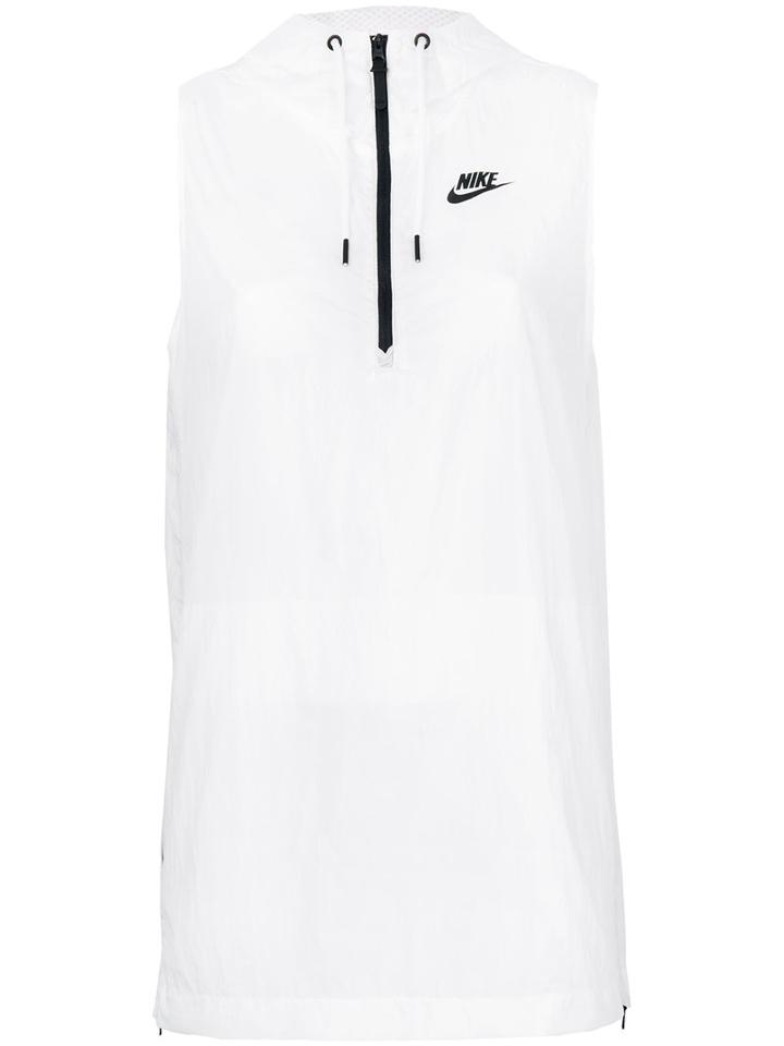 Nike - Hooded Sleeveless Jacket - Women - Nylon - L, White