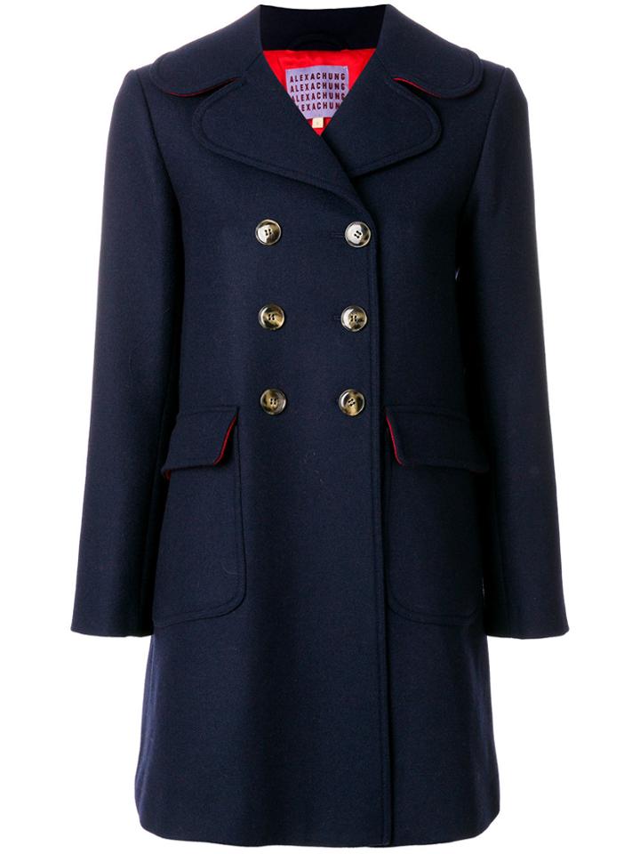 Alexa Chung Double Breasted Coat - Blue
