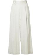 Loveless Cropped Flared Trousers - Brown
