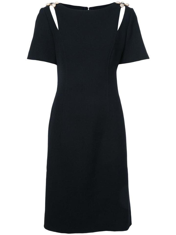 Oscar De La Renta Slit Detail Dress - Black
