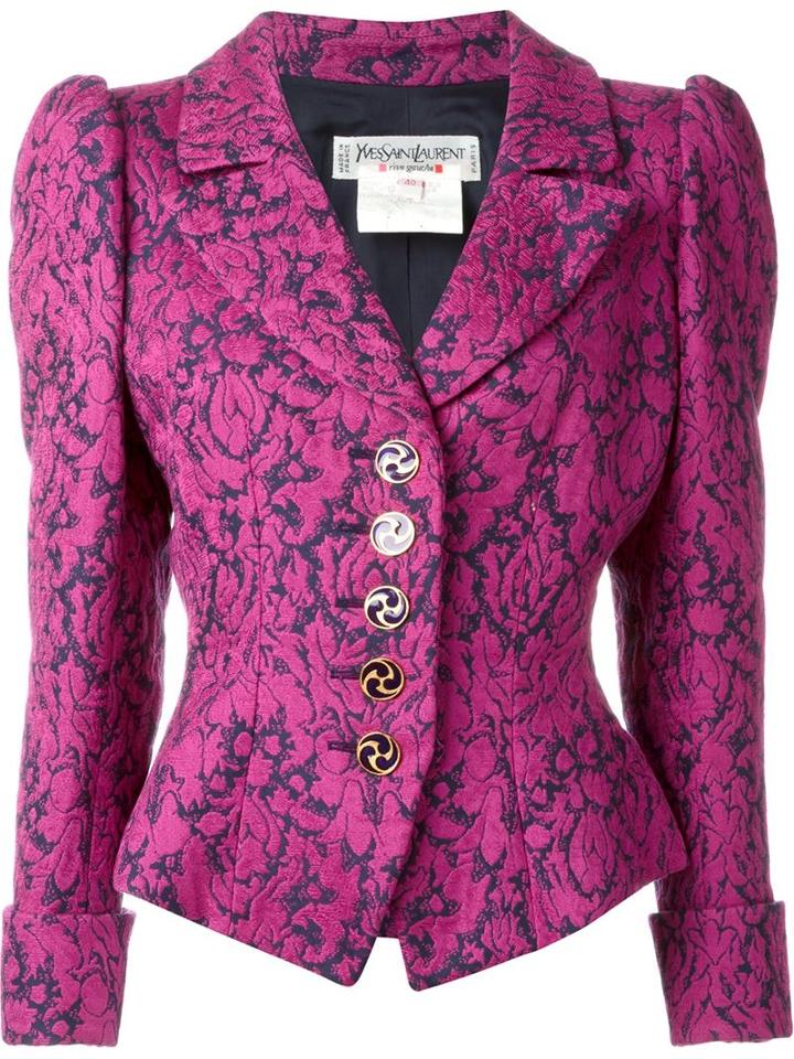 Yves Saint Laurent Vintage Fitted Jacquard Blazer