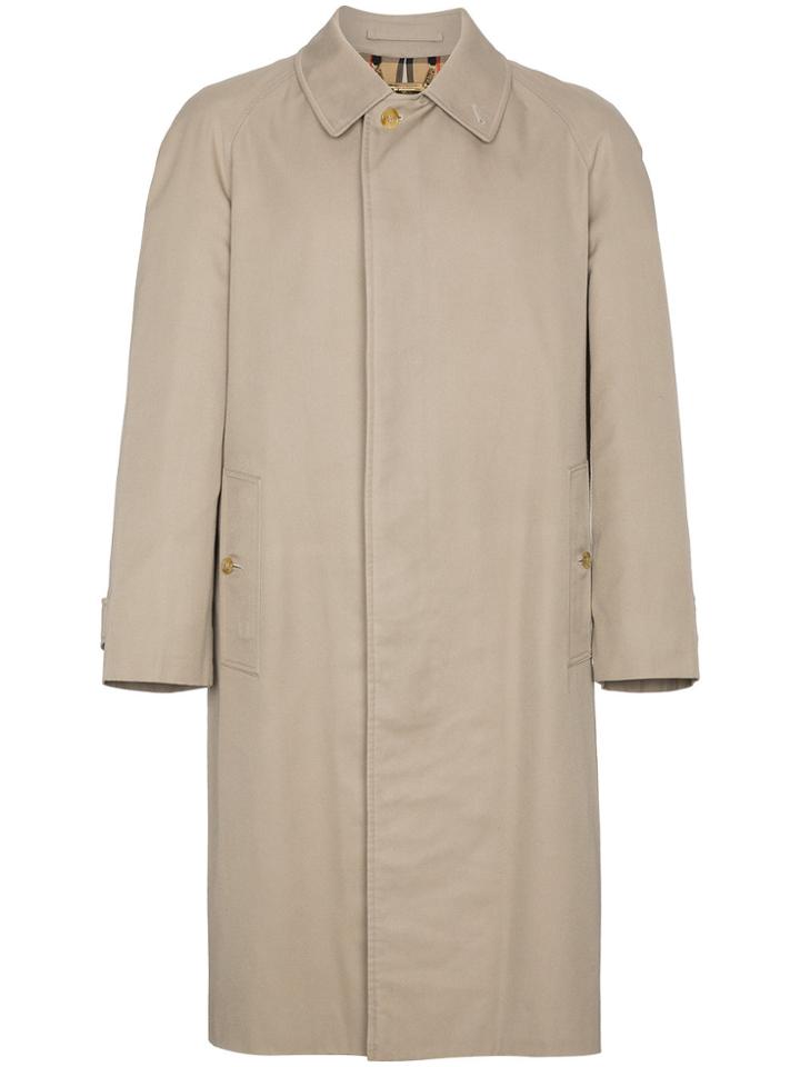 Burberry Restored 1990s Beige Cotton Single Breasted Coat - Nude &
