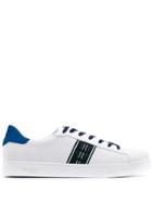 Trussardi Jeans Logo Embroidered Low Top Sneakers - White