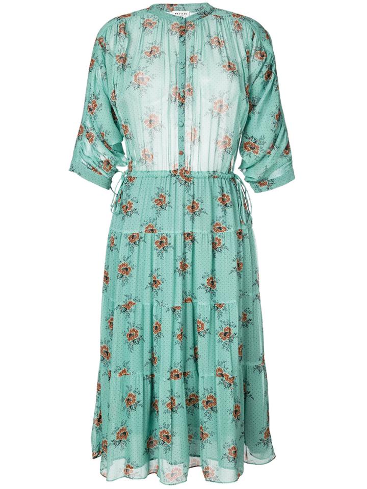 Masscob Floral Print Midi Dress - Green