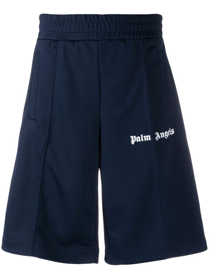Palm Angels Logo Printed Track Shorts - Blue