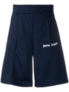 Palm Angels Logo Printed Track Shorts - Blue