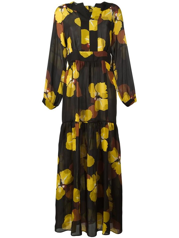 P.a.r.o.s.h. 'satoko' Maxi Dress, Women's, Size: Small, Brown, Silk