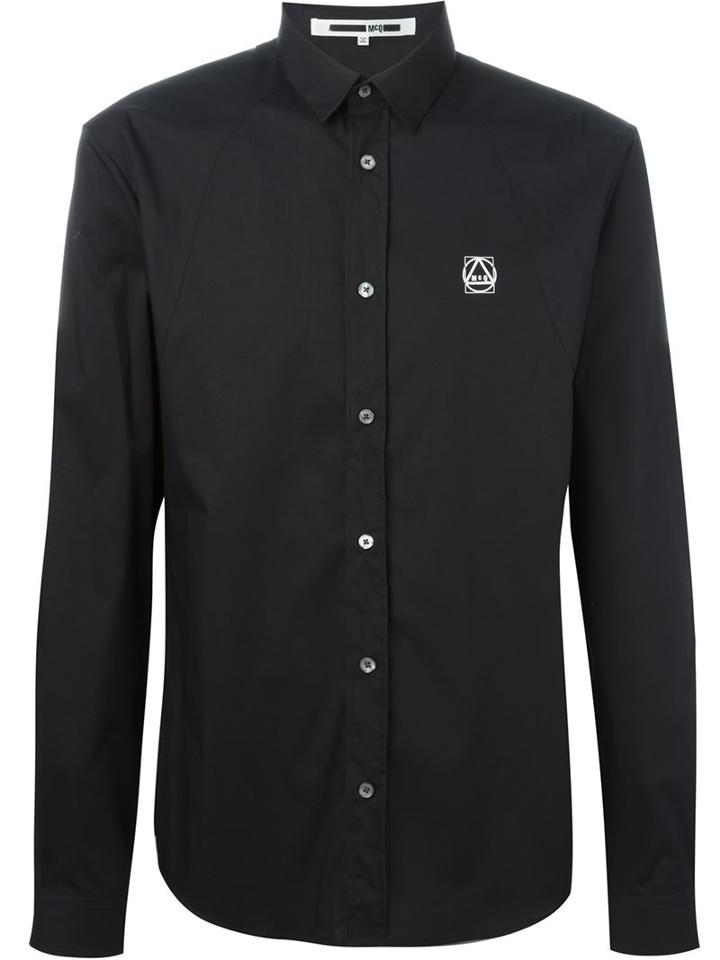 Mcq Alexander Mcqueen 'harness' Shirt, Men's, Size: 52, Black, Cotton/polyamide/spandex/elastane