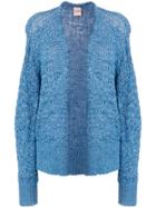 Nude Chunky Knit Cardi-coat - Blue
