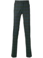 Pt01 Checked Superslim Chinos - Blue
