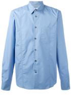 Marni Asymmetric Pocket Shirt, Men's, Size: 50, Blue, Cotton