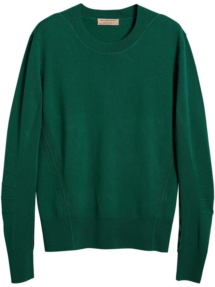 Burberry Check Detail Jumper - Green