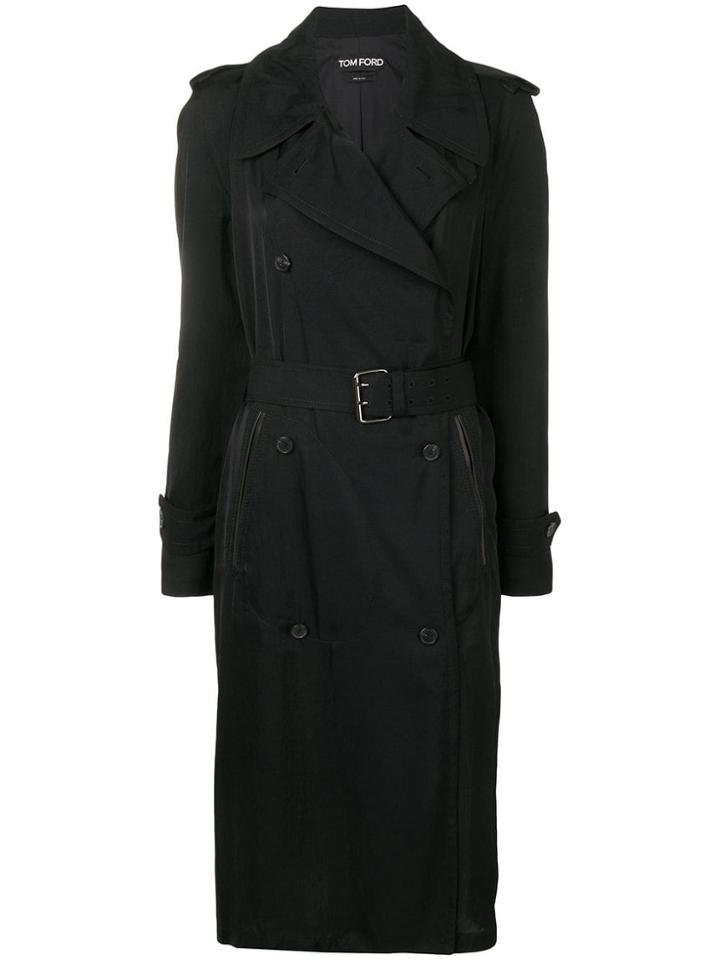 Tom Ford Double Breasted Trench Coat - Black