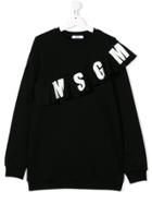 Msgm Kids Teen Logo Frill Sweatshirt - Black