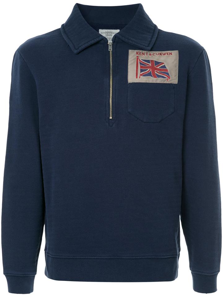 Kent & Curwen Zipped Neck Sweatshirt - Blue