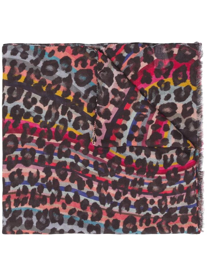 Paul Smith Animal Pattern Scarf - Pink