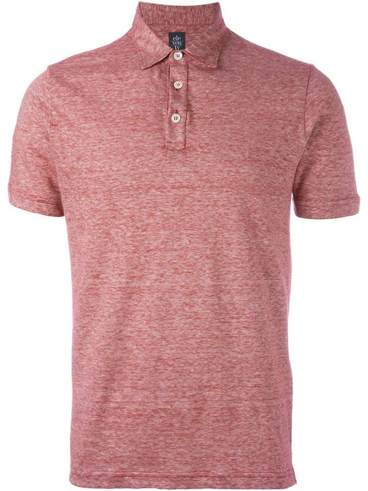 Eleventy Classic Polo Shirt, Men's, Size: M, Red, Linen/flax/cotton