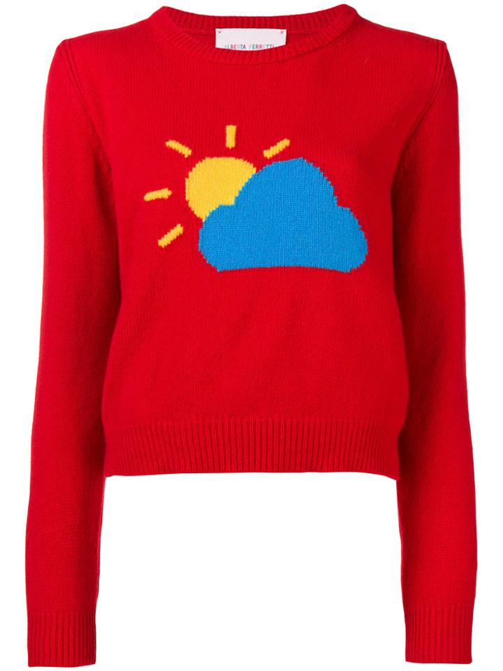 Alberta Ferretti Weather Intarsia Jumper - Red