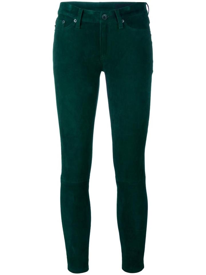 Rag & Bone /jean Skinny Trousers, Women's, Size: 28, Green, Lamb Nubuck Leather/cotton/spandex/elastane