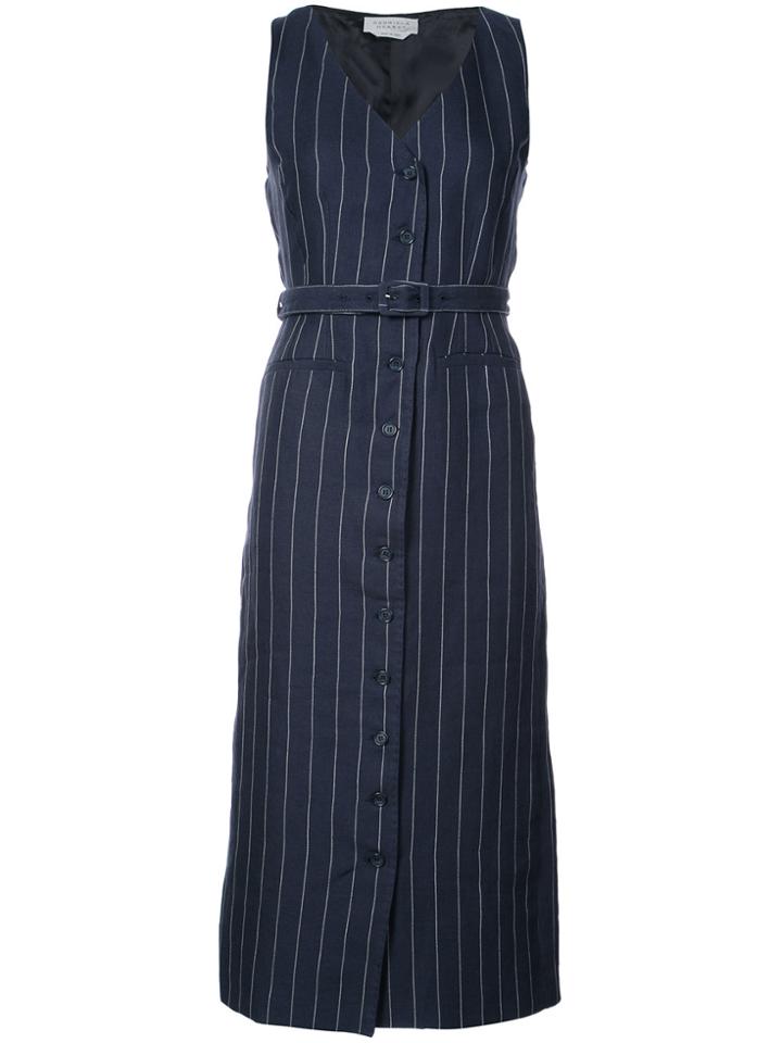 Gabriela Hearst Pinstripe Shirt Dress - Blue