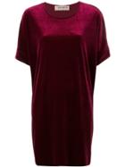 Blanca Velvet T-shirt Dress - Red