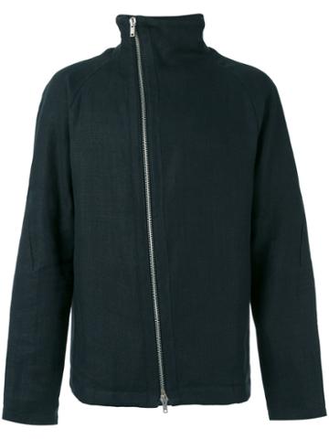 Manuel Marte - Off-centre Zip Jacket - Men - Cotton/linen/flax - L, Grey, Cotton/linen/flax