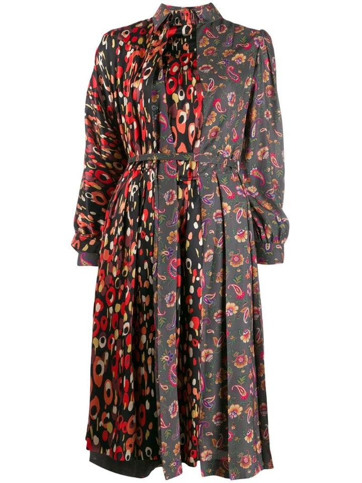 Junya Watanabe Printed Silk Dress - Black