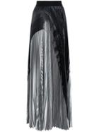 Poiret High-waisted Pleated Maxi Skirt - Grey