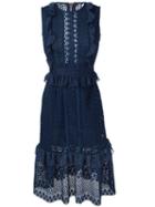 Perseverance London Lace Detail Dress, Women's, Size: 8, Blue, Polyester