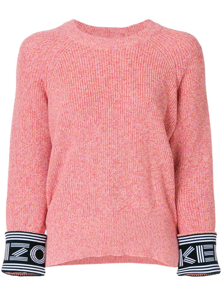 Kenzo Logo-cuff Jumper - Pink & Purple