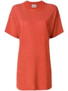 Laneus Plain T-shirt Dress - Yellow & Orange