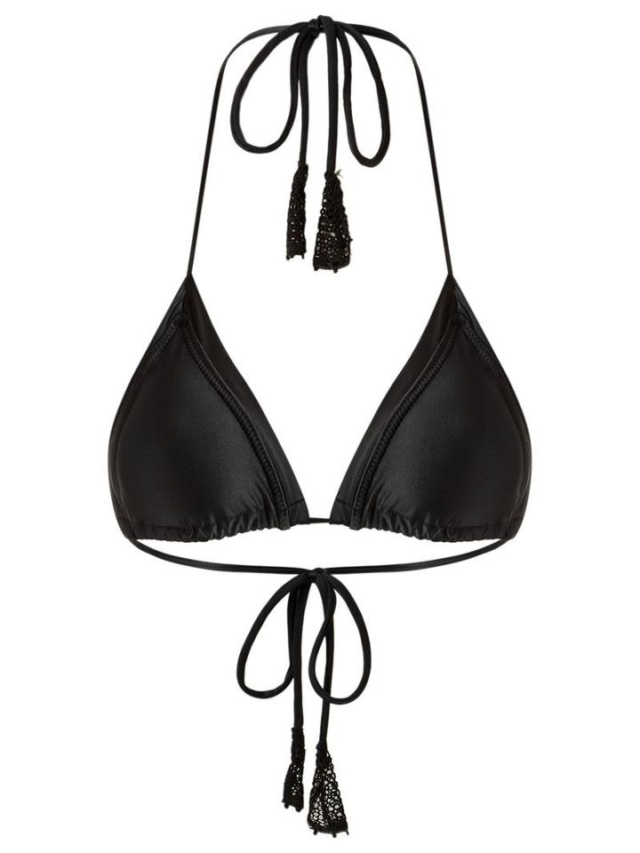 Martha Medeiros Triangle Bikini Top, Women's, Size: G, Black, Polyamide/spandex/elastane