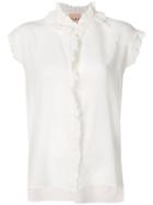 Nude Frill Trim Blouse - White