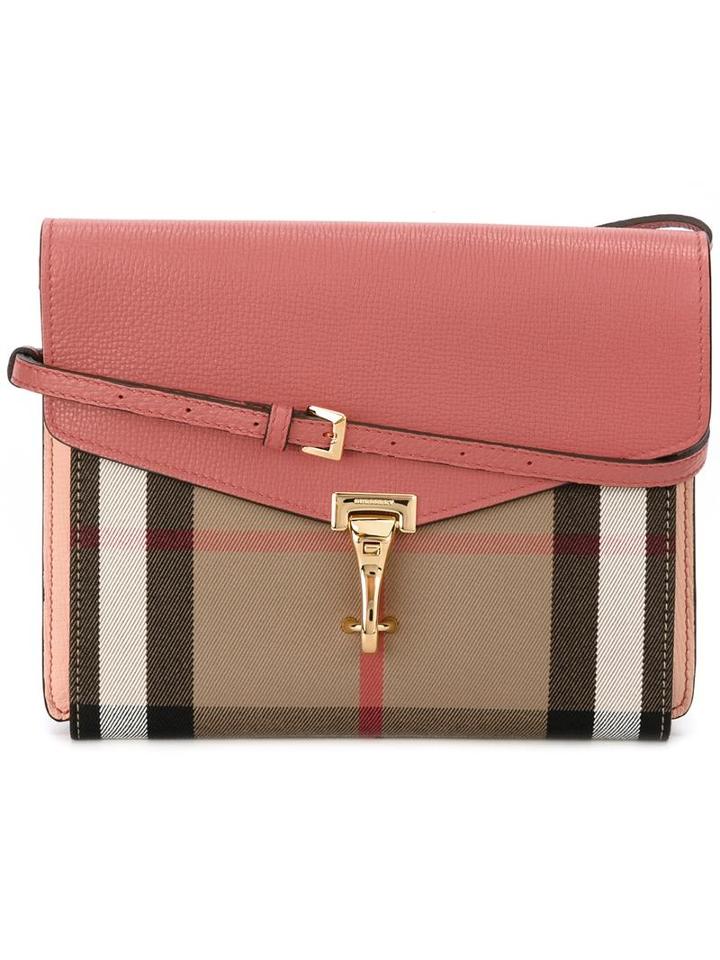 Burberry Checked Crossbody Bag, Women's, Calf Leather/cotton