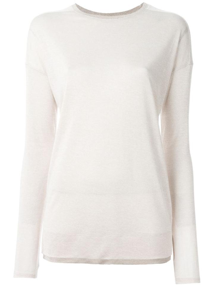 Vince Fine Knit Sweater, Women's, Size: S, Nude/neutrals, Polyester/rayon