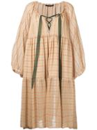 Maurizio Pecoraro Printed Peasant Dress - Neutrals