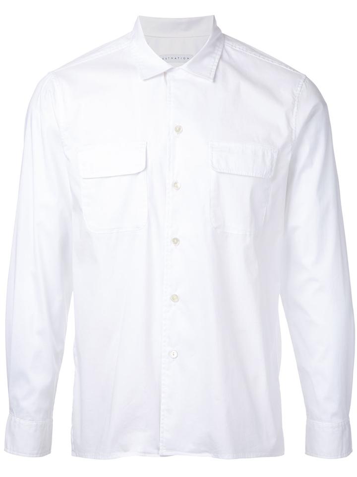 Estnation - Patch Pocket Shirt - Men - Cotton/nylon/polyurethane - L, White, Cotton/nylon/polyurethane