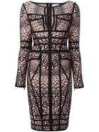 Herve Leger Jacquard Pattern Fitted Dress