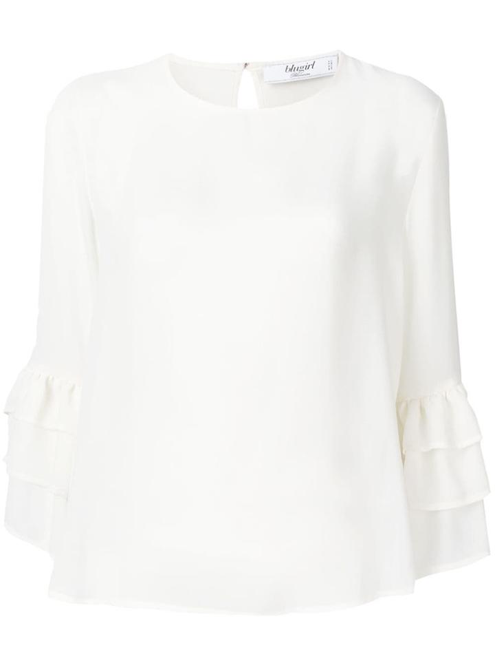 Blugirl Ruffle Sleeve Blouse - Neutrals