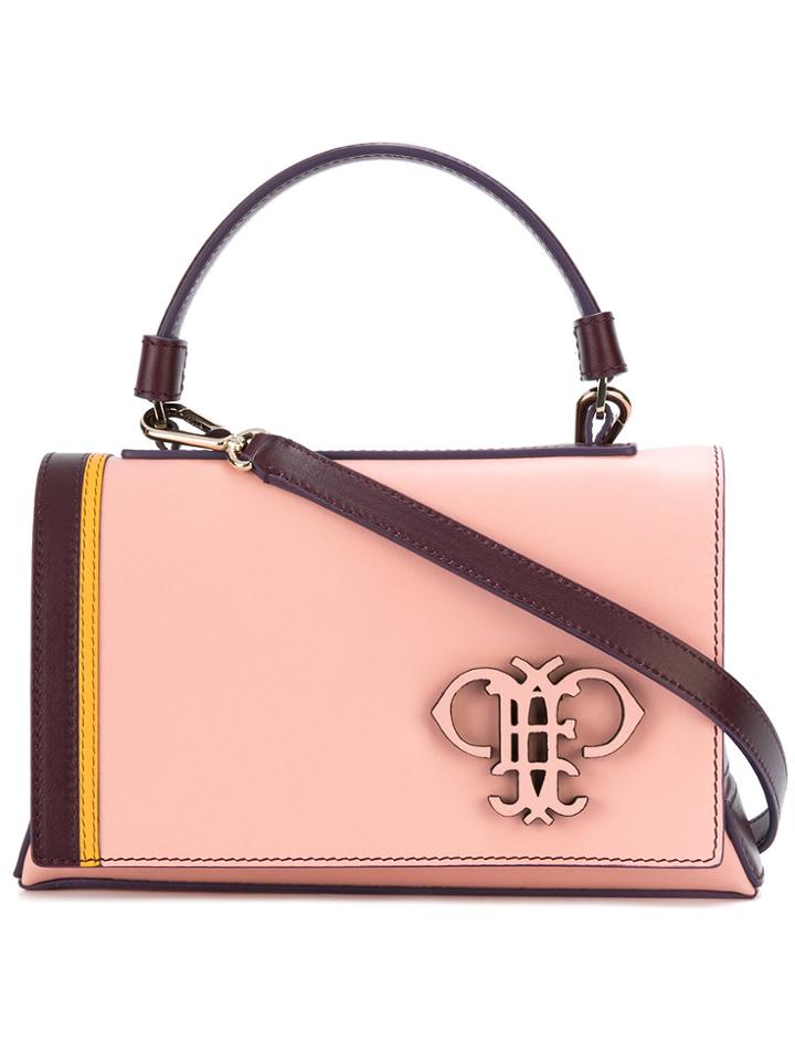 Emilio Pucci Logo Embossed Shoulder Bag - Pink & Purple