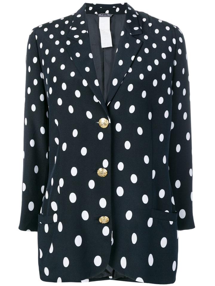 Versace Vintage Polka Dot Print Blazer - Blue