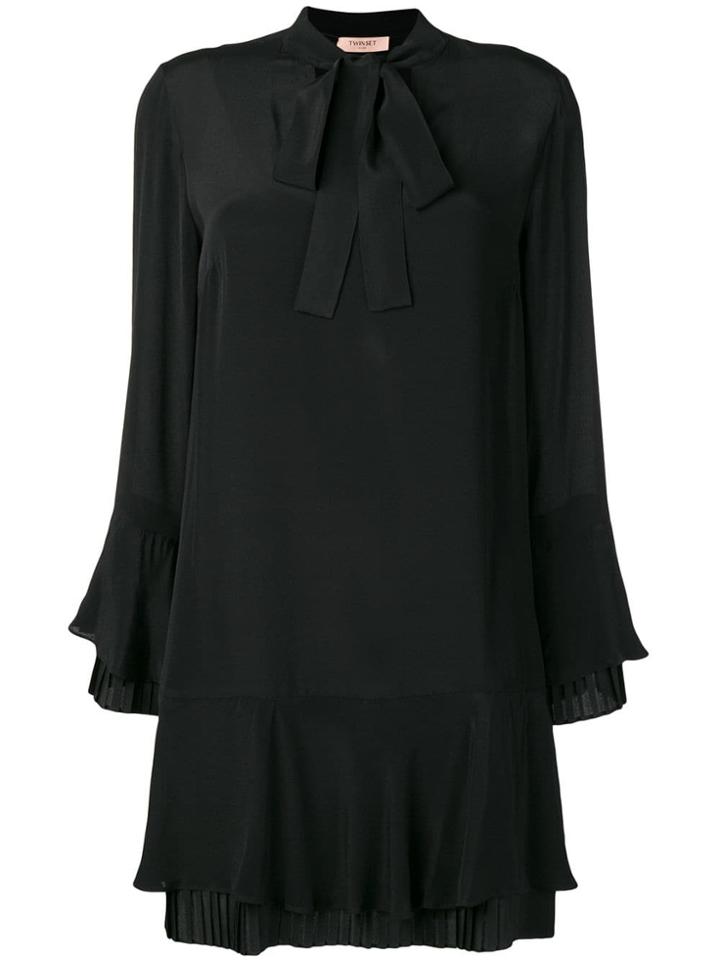 Twin-set Ruffled Short Dress - Black