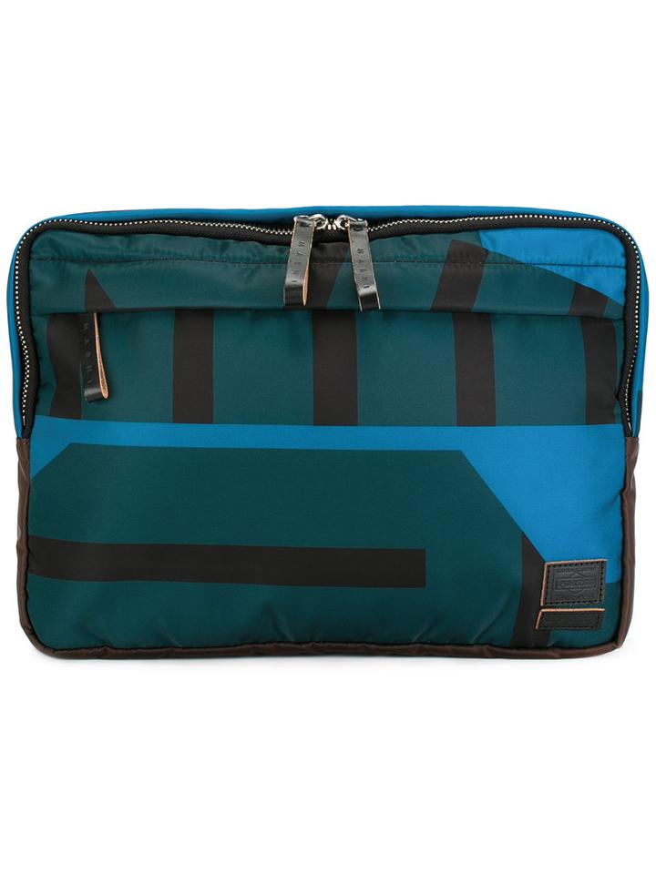 Marni Porter X Marni Printed Clutch Bag, Men's, Blue, Polyester