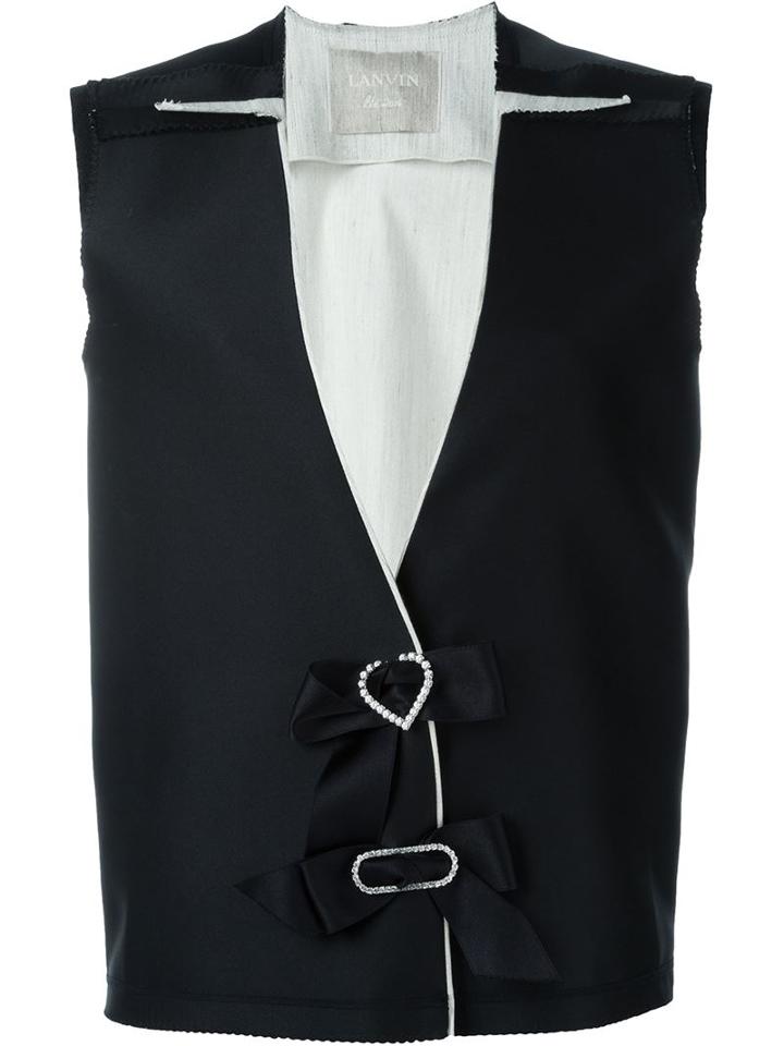 Lanvin Bow Detail Waistcoat, Women's, Size: 40, Black, Polyester/silk/viscose/spandex/elastane