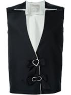 Lanvin Bow Detail Waistcoat, Women's, Size: 40, Black, Polyester/silk/viscose/spandex/elastane