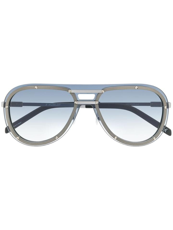 Hublot Eyewear Exposed Lens Aviator Sunglasses - Silver