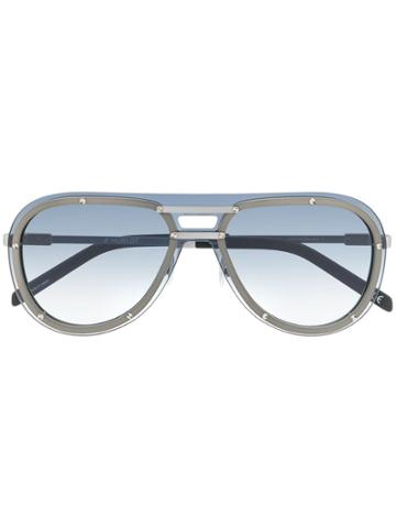 Hublot Eyewear Exposed Lens Aviator Sunglasses - Silver