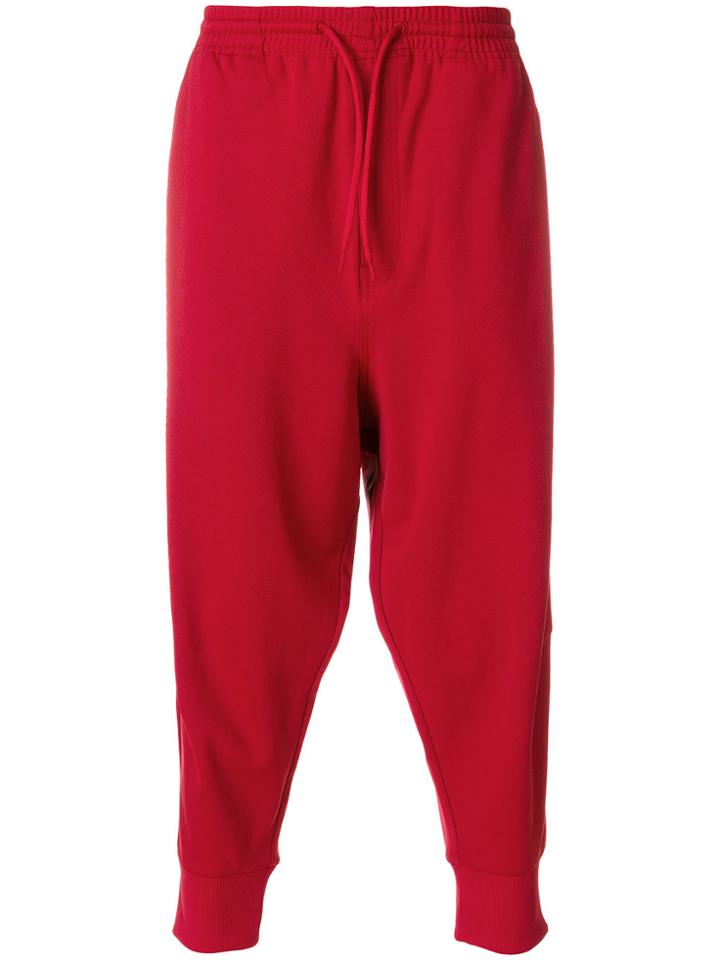 Y-3 Cropped Tracksuit Bottoms - Red